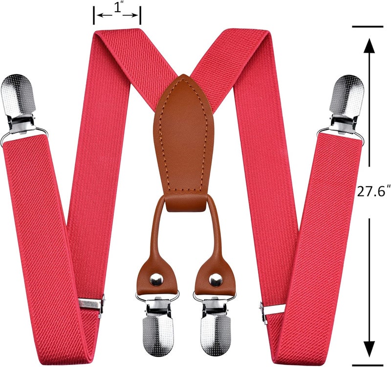 Branduce Solid Color Baby Boy Suspender with 4 Strong Clips Adjustable Kids Y Back Suspenders - Image 3